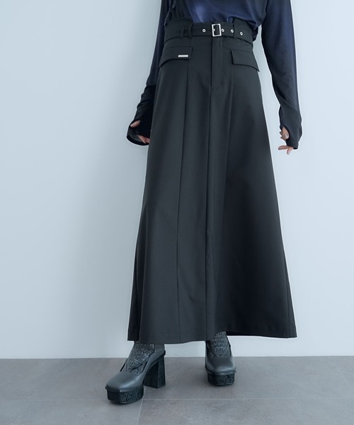 HARE（ハレ）の「CLEAR TEXTUREキリカエナロースカート(HARE)（スカート・レディース・ブラック/ブラウン/ライトグレー・FREE）」の12枚目の写真