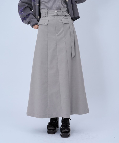 HARE（ハレ）の「CLEAR TEXTUREキリカエナロースカート(HARE)（スカート・レディース・ブラック/ブラウン/ライトグレー・FREE）」の15枚目の写真