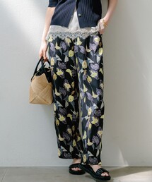 カラーリリープリント ワイド パンツ