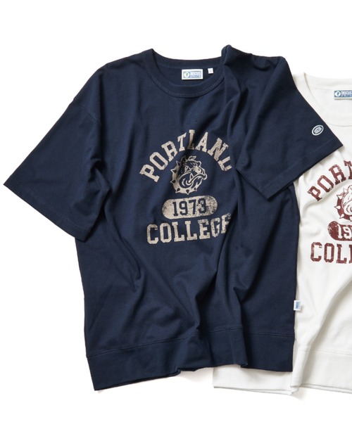 DISCUS ATHLETIC(ディスカス アスレチック)の「DISCUS ATHLETIC ディスカス アスレティック USAコットンヘビープリントスウェットTシャツ(Tシャツ/カットソー・メンズ・ネイビー/オフホワイト/ブラック/グレー・M/L/LL)」の4枚目の写真