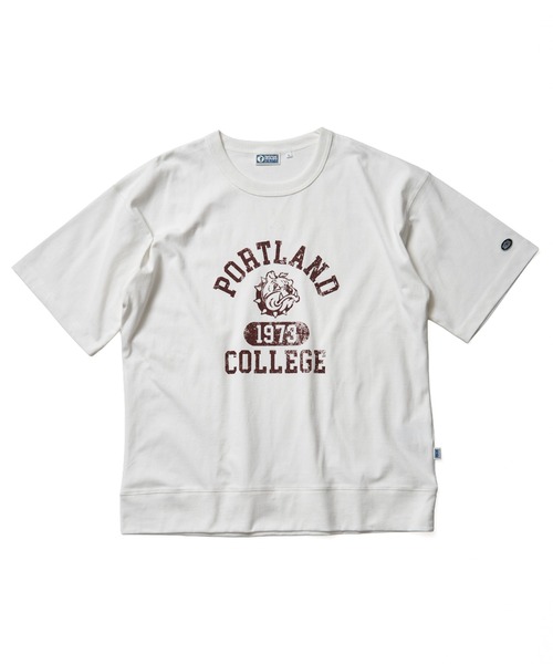 DISCUS ATHLETIC(ディスカス アスレチック)の「DISCUS ATHLETIC ディスカス アスレティック USAコットンヘビープリントスウェットTシャツ(Tシャツ/カットソー・メンズ・ネイビー/オフホワイト/ブラック/グレー・M/L/LL)」の1枚目の写真