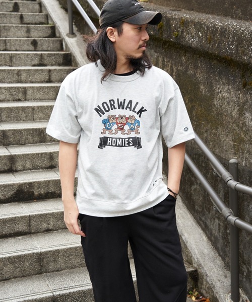 DISCUS ATHLETIC(ディスカス アスレチック)の「DISCUS ATHLETIC ディスカス アスレティック USAコットンヘビープリントスウェットTシャツ(Tシャツ/カットソー・メンズ・ネイビー/オフホワイト/ブラック/グレー・M/L/LL)」の12枚目の写真