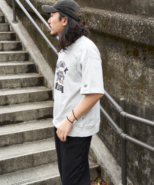 DISCUS ATHLETIC(ディスカス アスレチック)の「DISCUS ATHLETIC ディスカス アスレティック USAコットンヘビープリントスウェットTシャツ(Tシャツ/カットソー・メンズ・ネイビー/オフホワイト/ブラック/グレー・M/L/LL)」の13枚目の写真