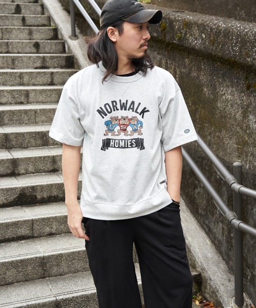 DISCUS ATHLETIC(ディスカス アスレチック)の「DISCUS ATHLETIC ディスカス アスレティック USAコットンヘビープリントスウェットTシャツ(Tシャツ/カットソー・メンズ・ネイビー/オフホワイト/ブラック/グレー・M/L/LL)」の15枚目の写真
