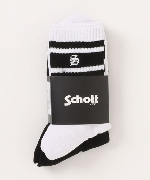 schott(ショット)の「HIGT-SOCKS STENCIL BULLDOG/2足セット(ソックス/靴下・メンズ・ブラック×グレー・FREE)」の7枚目の写真