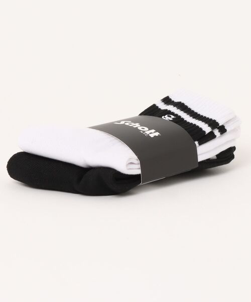 schott(ショット)の「HIGT-SOCKS STENCIL BULLDOG/2足セット(ソックス/靴下・メンズ・ブラック×グレー・FREE)」の8枚目の写真