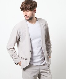 HIDEAWAYS NICOLE（ハイダウェイニコル）の「ヘリンボンジャカード　ノーカラージャケット（ノーカラージャケット）」