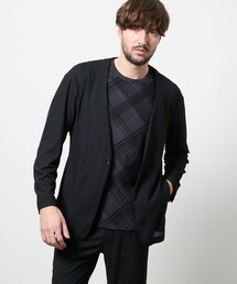 HIDEAWAYS NICOLE | ヘリンボンジャカード　ノーカラージャケット(その他アウター)