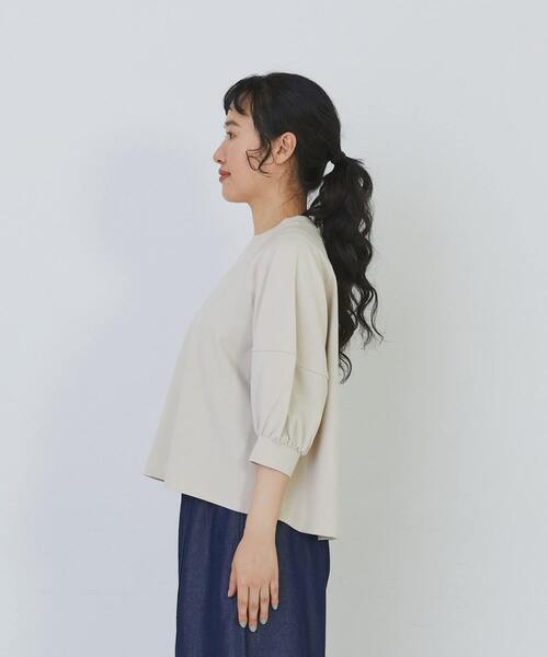 conges payes ADIEU TRISTESSE（コンジェ ペイエ アデュートリステス）の「ボトルシルエットスリーブカットソーブラウス（シャツ/ブラウス・レディース・チャコールグレー/グレイッシュベージュ/ベージュ・FREE）」の9枚目の写真