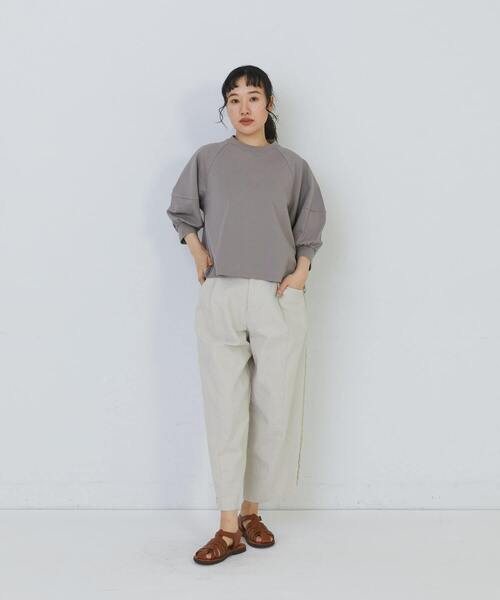 conges payes ADIEU TRISTESSE（コンジェ ペイエ アデュートリステス）の「ボトルシルエットスリーブカットソーブラウス（シャツ/ブラウス・レディース・チャコールグレー/グレイッシュベージュ/ベージュ・FREE）」の18枚目の写真