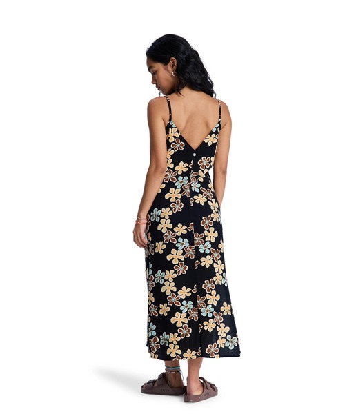 ROXY(ロキシー)の「ROXY ウィメンズ STAY SUNNY SLIP DRESS ワンピース 【2026年春夏モデル】/ロキシー花柄サイドスリットワンピース(ワンピース・レディース・ブラック・SMALL/MEDIUM)」の2枚目の写真