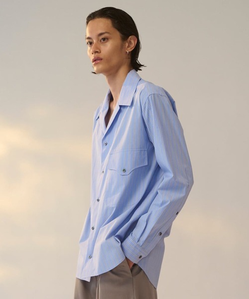 UJOH HOMME/ウジョー】Wide Set Open Collar Shirt（シャツ/ブラウス