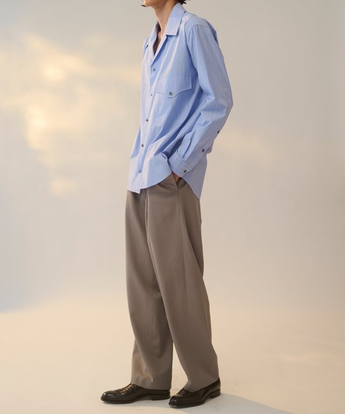 UJOH HOMME/ウジョー】Wide Set Open Collar Shirt（シャツ/ブラウス