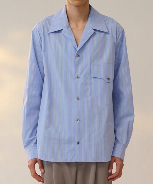UJOH(ウジョー)の「【UJOH HOMME/ウジョー】Wide Set Open Collar Shirt(シャツ/ブラウス・メンズ・ブルー・4/5)」の7枚目の写真