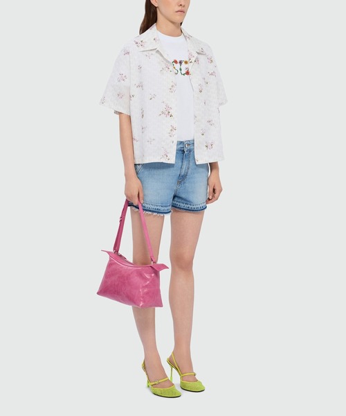 MSGM(エムエスジーエム)の「MSGM FLOWER エンブロイダリーロゴTシャツ(Tシャツ/カットソー・レディース・ブラック/ホワイト・S/M)」の6枚目の写真