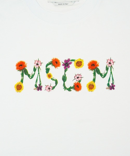 MSGM(エムエスジーエム)の「MSGM FLOWER エンブロイダリーロゴTシャツ(Tシャツ/カットソー・レディース・ブラック/ホワイト・S/M)」の7枚目の写真