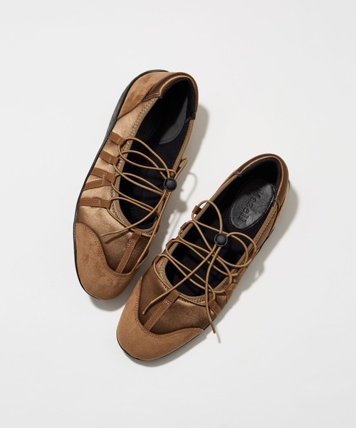 BARNYARDSTORM（バンヤードストーム）の「BARNYARDSTORM / コードサテンバレエスニーカー【一部店舗限定】（スニーカー・レディース・ブラウン/ブラック・LL/L/M/S）」の5枚目の写真