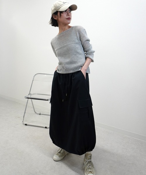gossara(ゴサラ)の「【シアー感が魅力】キャミ付きシアーニット(ニット/セーター・レディース・グレー/チャコールグレー/ベージュ/スミクロ・FREE)」の13枚目の写真