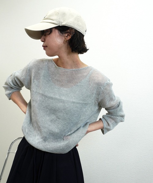 gossara(ゴサラ)の「【シアー感が魅力】キャミ付きシアーニット(ニット/セーター・レディース・グレー/チャコールグレー/ベージュ/スミクロ・FREE)」の19枚目の写真
