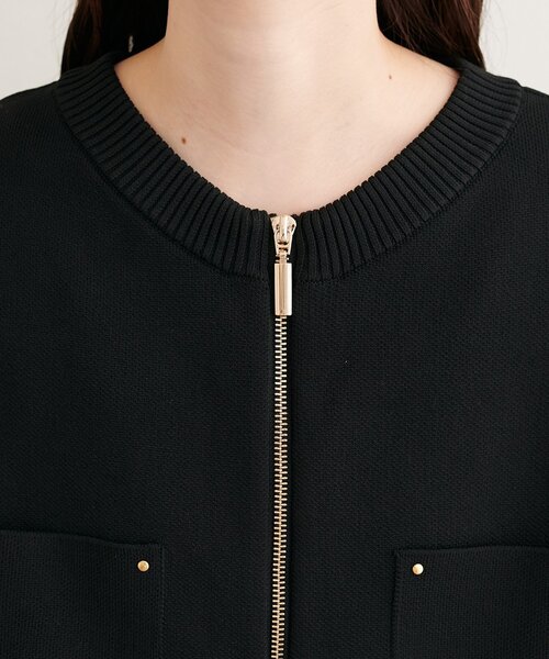 natural couture(ナチュラルクチュール)の「ニットジップブルゾン(ブルゾン・レディース・オフホワイト/ベージュ/ブラック/サックスブルー・FREE)」の17枚目の写真