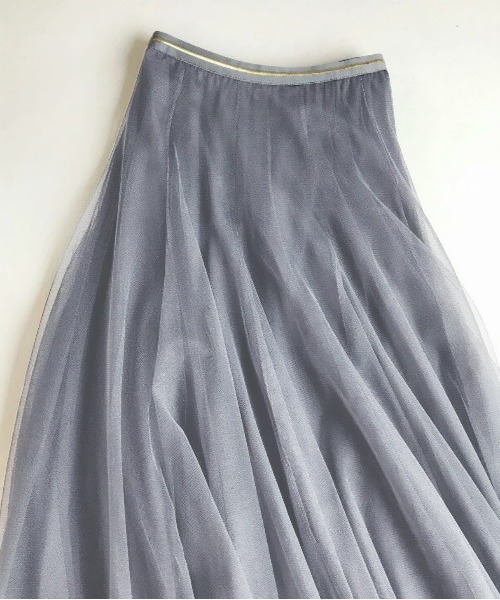 AMELY（エミリー）の「チュール ロングスカート（スカート・レディース・グレー/ピンク/ブラック/ベージュ・フリー）」の5枚目の写真