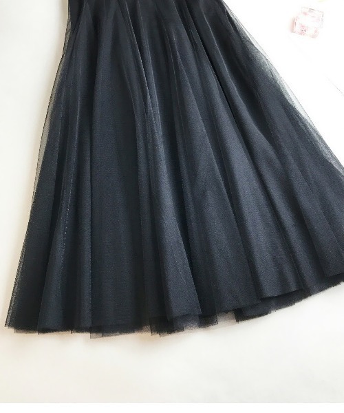 AMELY（エミリー）の「チュール ロングスカート（スカート・レディース・グレー/ピンク/ブラック/ベージュ・フリー）」の8枚目の写真