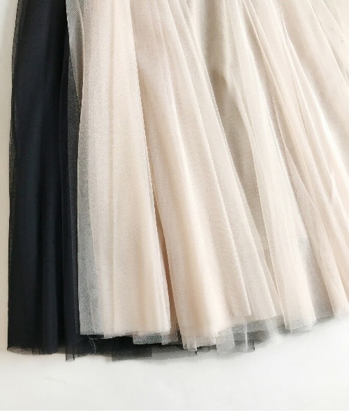 AMELY（エミリー）の「チュール ロングスカート（スカート・レディース・グレー/ピンク/ブラック/ベージュ・フリー）」の9枚目の写真