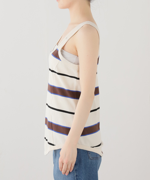 plage（プラージュ）の「《一部店舗・WEB限定》TANC TOKYO / タンクトウキョウ PIQUET BORDER TANK ロンパース（タンクトップ・レディース・アイボリー・FREE）」の10枚目の写真