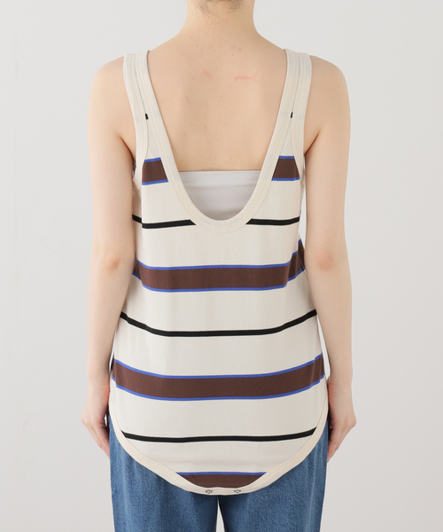 plage（プラージュ）の「《一部店舗・WEB限定》TANC TOKYO / タンクトウキョウ PIQUET BORDER TANK ロンパース（タンクトップ・レディース・アイボリー・FREE）」の11枚目の写真