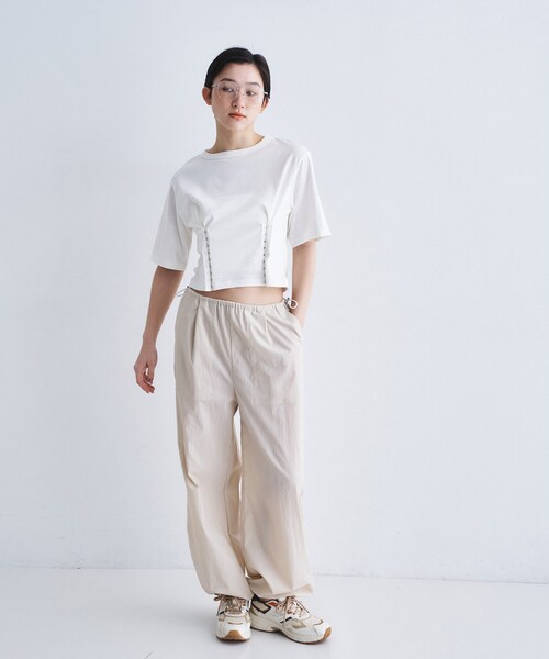 CODE A（コードエー）の「drawcord utility pants（その他パンツ・レディース・チャコール/ベージュ系その他5・38/36）」の5枚目の写真