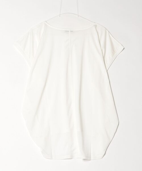 Julier Yoga and Relax（ジュリエヨガアンドリラックス）の「Julier マイクロ天竺ドレープトップス（Tシャツ/カットソー・レディース・ブラック/ホワイト/ライトブルーグレー・FREE）」の18枚目の写真