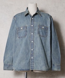HOUSTON | HOUSTON ヒューストン USA COTTON DENIM WORK SHIRT USAコットン デニム ワークシャツ(シャツ/ブラウス)