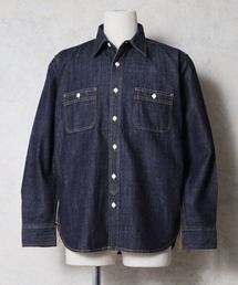 【サイズ追加】HOUSTON ヒューストン USA COTTON DENIM WORK SHIRT USAコットン デニム ワークシャツ