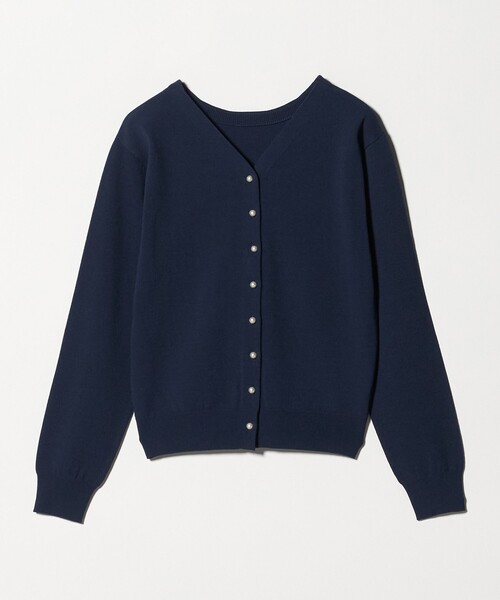 A DAY IN THE LIFE UNITED ARROWS（アデイインザライフユナイテッドアローズ）の「フェイクパールボタン 2WAY Vネックニット ‐ウォッシャブル‐＜A DAY IN THE LIFE＞（ニット/セーター・レディース・ネイビー/ライトグレー/ライトブルー/オリーブ・FREE）」の4枚目の写真