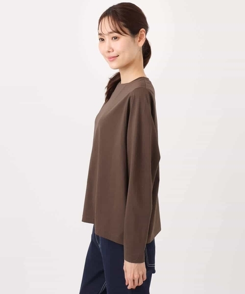 MK MICHEL KLEIN(エムケーミッシェルクラン)の「シルケット天竺リラックスカットソー/接触冷感/洗える(Tシャツ/カットソー・レディース・ターコイズブルー/ブラウン/ホワイト・38)」の11枚目の写真