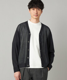 COMME CA MEN（コムサメン）の「ペーパーヤーン メッシュ切り替え カーディガン（カーディガン/ボレロ）」