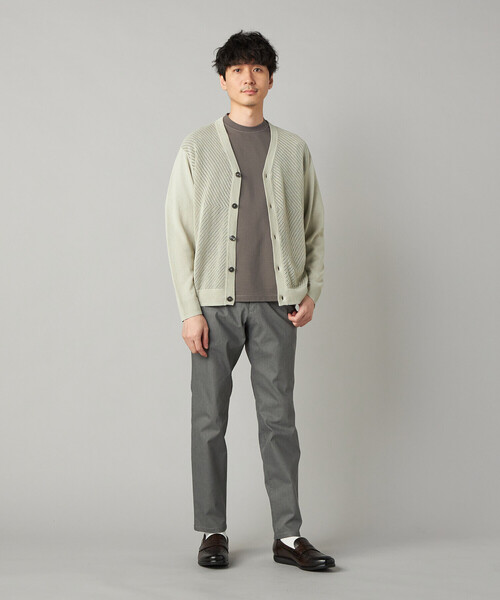 COMME CA MEN(コムサメン)の「ペーパーヤーン メッシュ切り替え カーディガン(カーディガン/ボレロ・メンズ・ライトグレー/チャコールグレー/ブラック・M/L)」の6枚目の写真