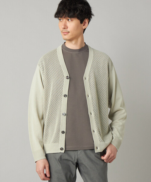 COMME CA MEN(コムサメン)の「ペーパーヤーン メッシュ切り替え カーディガン(カーディガン/ボレロ・メンズ・ライトグレー/チャコールグレー/ブラック・M/L)」の8枚目の写真