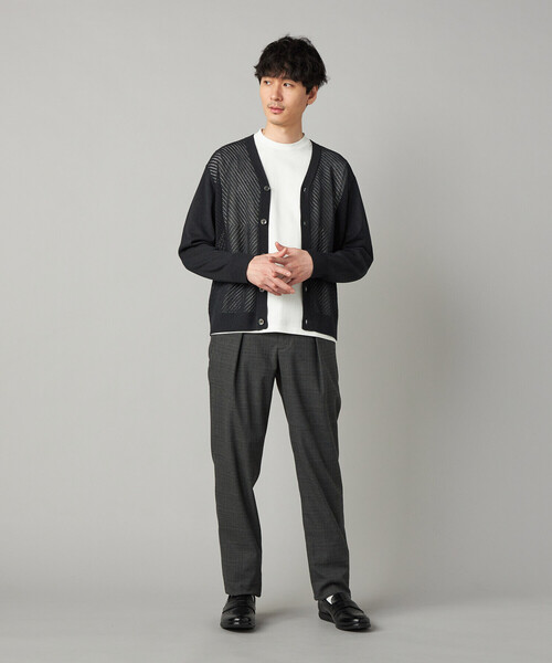 COMME CA MEN(コムサメン)の「ペーパーヤーン メッシュ切り替え カーディガン(カーディガン/ボレロ・メンズ・ライトグレー/チャコールグレー/ブラック・M/L)」の9枚目の写真