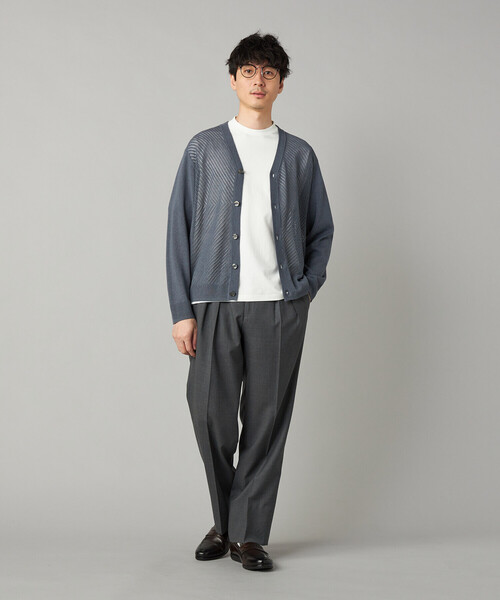 COMME CA MEN(コムサメン)の「ペーパーヤーン メッシュ切り替え カーディガン(カーディガン/ボレロ・メンズ・ライトグレー/チャコールグレー/ブラック・M/L)」の14枚目の写真