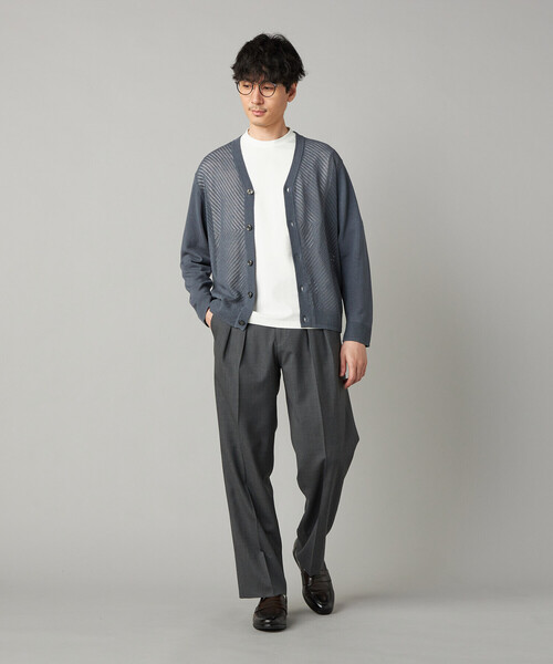 COMME CA MEN(コムサメン)の「ペーパーヤーン メッシュ切り替え カーディガン(カーディガン/ボレロ・メンズ・ライトグレー/チャコールグレー/ブラック・M/L)」の22枚目の写真