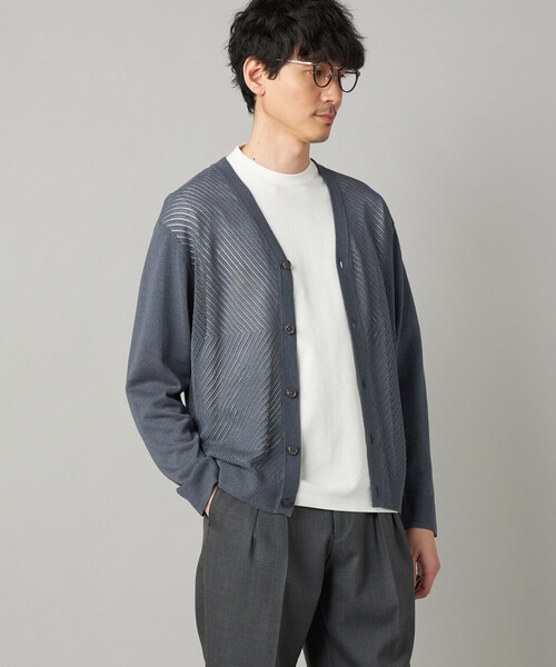 COMME CA MEN(コムサメン)の「ペーパーヤーン メッシュ切り替え カーディガン(カーディガン/ボレロ・メンズ・ライトグレー/チャコールグレー/ブラック・M/L)」の21枚目の写真
