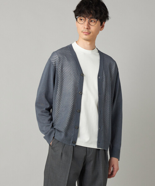COMME CA MEN(コムサメン)の「ペーパーヤーン メッシュ切り替え カーディガン(カーディガン/ボレロ・メンズ・ライトグレー/チャコールグレー/ブラック・M/L)」の20枚目の写真