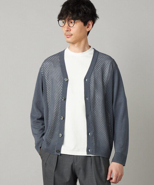 COMME CA MEN(コムサメン)の「ペーパーヤーン メッシュ切り替え カーディガン(カーディガン/ボレロ・メンズ・ライトグレー/チャコールグレー/ブラック・M/L)」の19枚目の写真