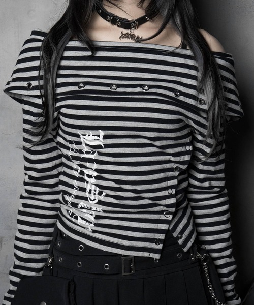LAZYSLAY(レイジースレイ)の「サイドカットオフショルダー(Tシャツ/カットソー・レディース・ブラック系その他/ブラック・FREE)」の7枚目の写真