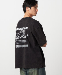 Purple&Yellow | バックプリント フロスト半袖Tシャツ(Tシャツ/カットソー)