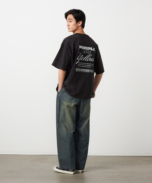 Purple&Yellow(パープルアンドイエロー)の「バックプリント フロスト半袖Tシャツ(Tシャツ/カットソー・メンズ・ブルー/ブラック/レッド/ホワイト・MEDIUM/LARGE/SMALL)」の10枚目の写真