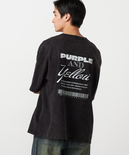 Purple&Yellow(パープルアンドイエロー)の「バックプリント フロスト半袖Tシャツ(Tシャツ/カットソー・メンズ・ブルー/ブラック/レッド/ホワイト・MEDIUM/LARGE/SMALL)」の11枚目の写真