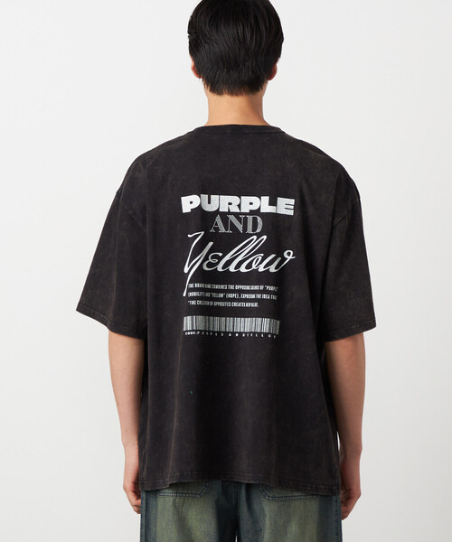 Purple&Yellow(パープルアンドイエロー)の「バックプリント フロスト半袖Tシャツ(Tシャツ/カットソー・メンズ・ブルー/ブラック/レッド/ホワイト・MEDIUM/LARGE/SMALL)」の22枚目の写真