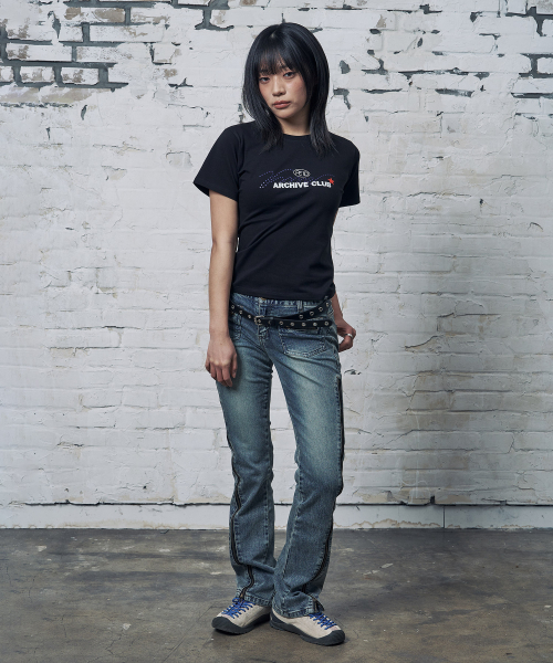 PEID（ペイド）の「PD レイニングスリムフィット半袖Tシャツブラック（Tシャツ/カットソー・レディース・ブラック・2/3/1）」の4枚目の写真